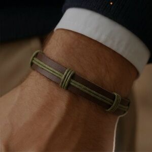 Set of 5 Leather men’s bracelets  Cord Bracelet